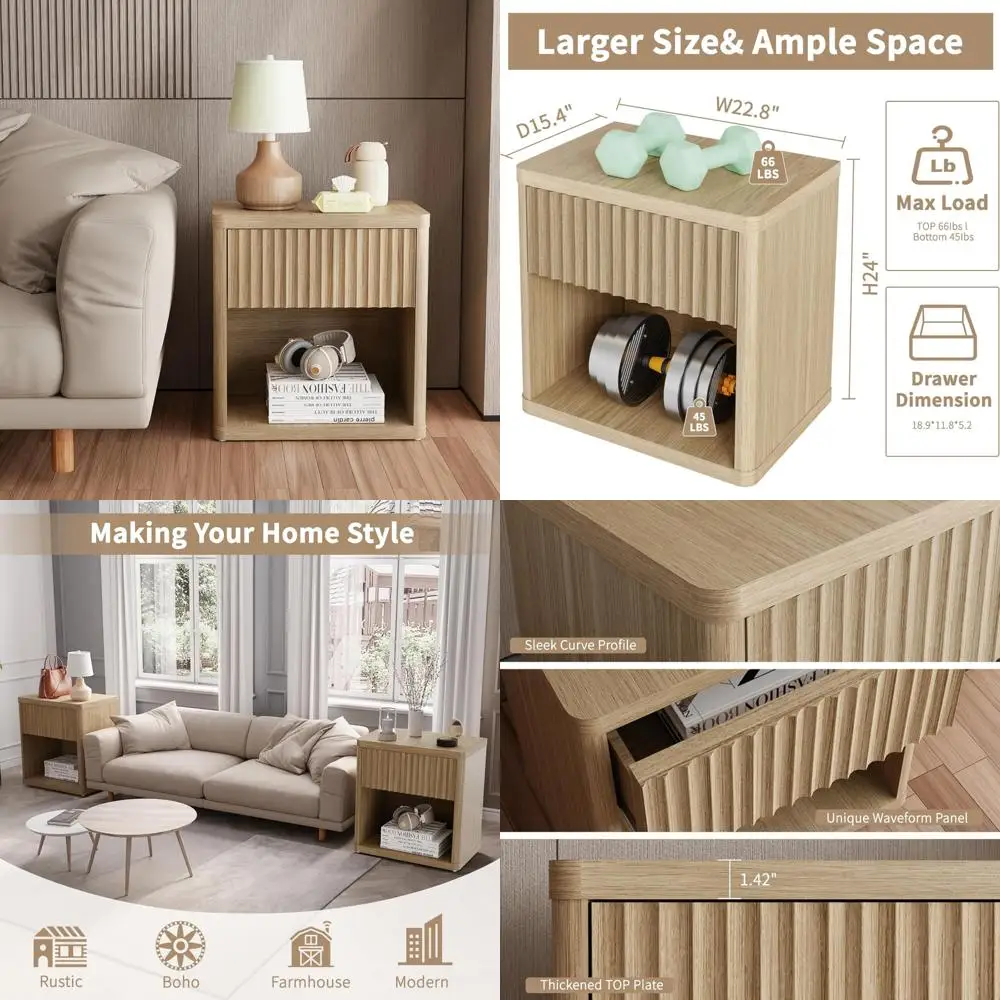 

Современная тумбочка шириной 22,8 дюйма для спальни, гостиной, дивана, дивана