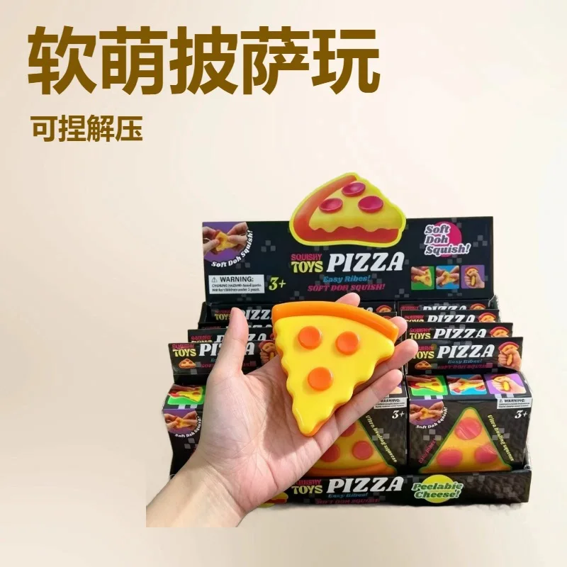 Pizza-shaped stress-relieving toy - squeeze and enjoy, slowly rebounds to relieve stress and release pressure.