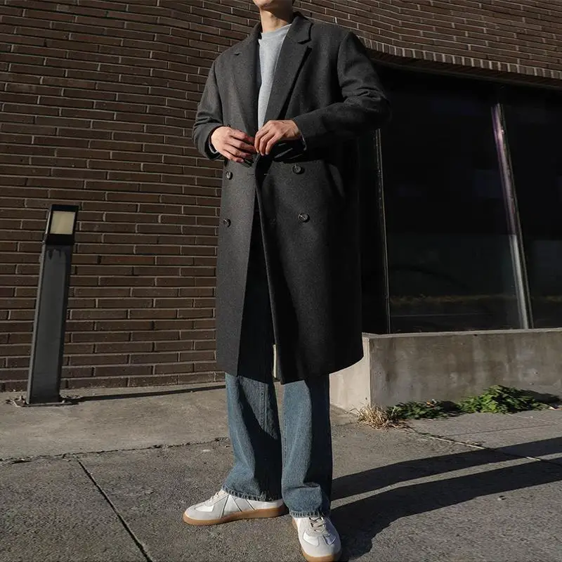 

Wool Blend High Neck Coat Mans Drawstring Waist Cut Tied Bound Fastened Secured Locked Fixed Attached Connected Linked Joined Bf