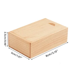 3.15x2x0.98inch Natural Wood Gift Boxes with Sliding Top Storage Box for Necklace Ring Jewelry or USB Wood Jewelry Packaing