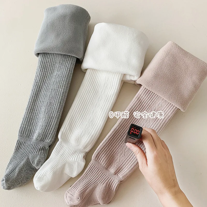 Thickened Girls' Pantyhose Autumn and Winter Children's Leggings with Fluffy Rabbit Ears Korean Baby Socks