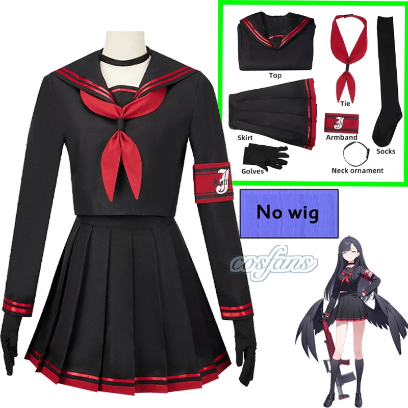 

Game Blue Archive Justice Realization Cosplay Anime Nakamasa Ichika Costume Wigs Cute Sailor Dress High School JK Uniform Suit