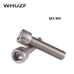 50Pcs M4 M5 Stainless Steel Screws Allen Hex Socket Head Screw Bolt Fastener M4/5*6/8/10/12mm/16mm/20mm/25mm/30mm