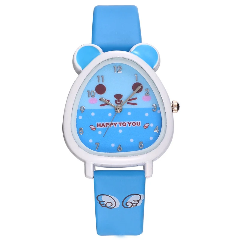 Hamster Shaped Dial Quartz Wrist Watch with PU Leather Strap Cute Cartoon Watches Accurate Durable Comfortable Cute Cartoon