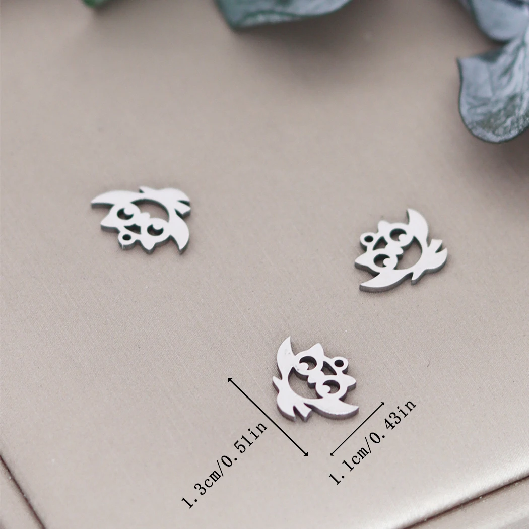 3pcs Stainless Steel Mini Owl Charms Pendants For Jewelry Making Necklace Earrings DIY Handmade Craft Accessories