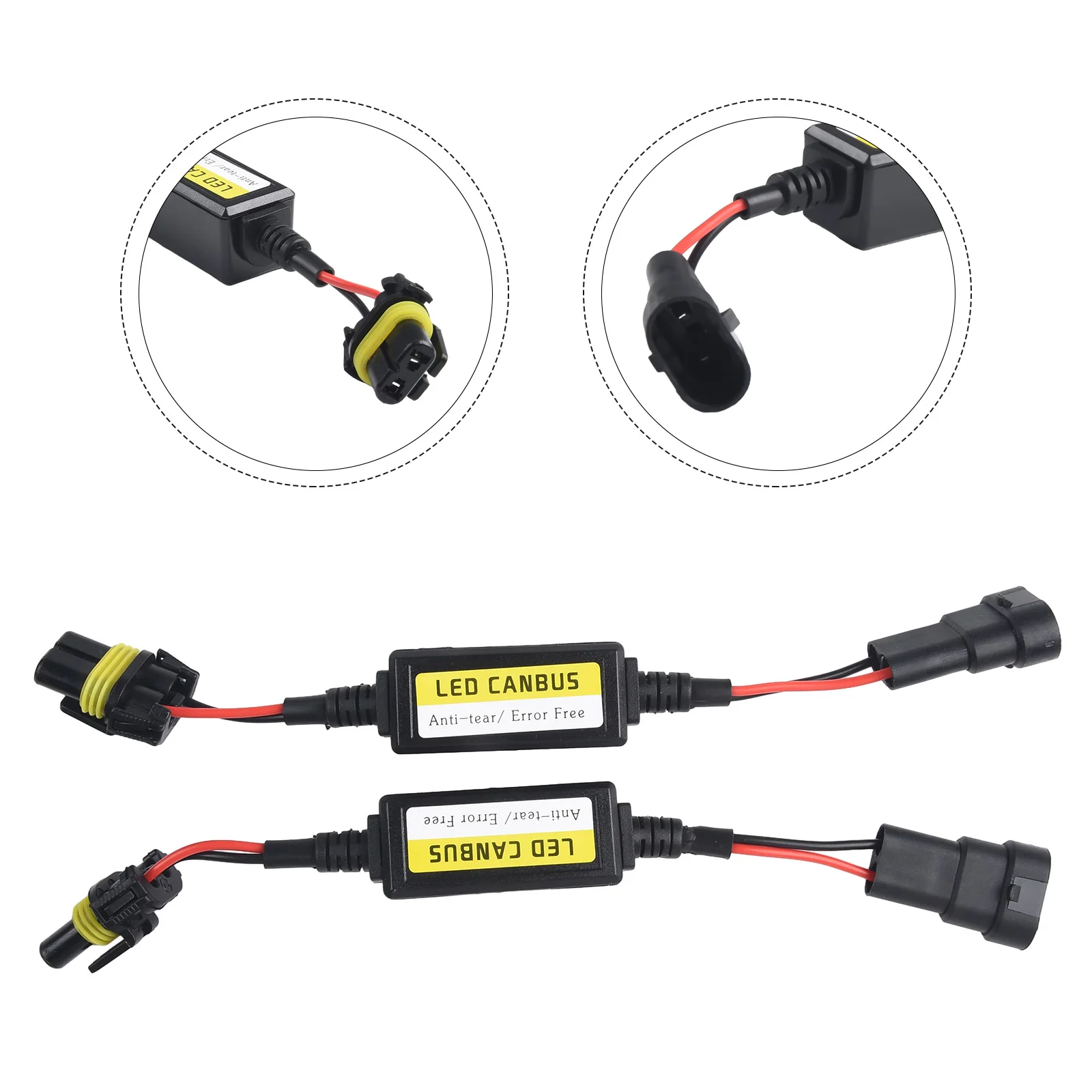 Set of 2 LED Canbus Decoders Anti Flicker Resistor Canceller for 9005/9006/9012 Cancel Error & Malfunction Alerts