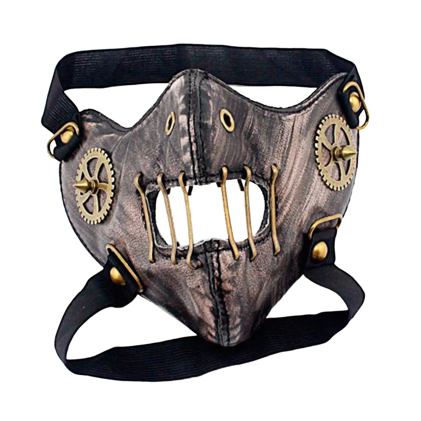 Steampunk PU Leather Mask Outdoor Sports Mask Cosplay Accessory Men Women Half
