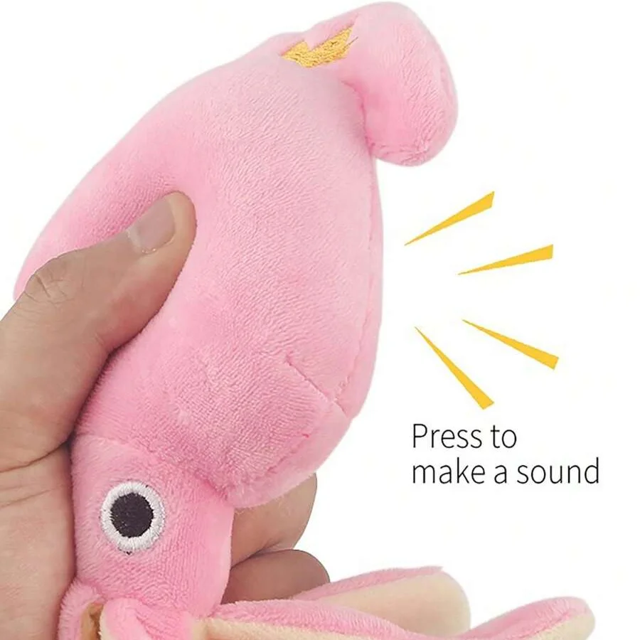 Juguete peluche pulpo chirriante perro mini: duradero salud dental - imagen 5