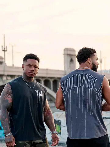 2025 YA New Men's Tank top Gym Cotton Workout Fitness sleeveless shirt men Pullover Round Neck Sports vest men Undershirt