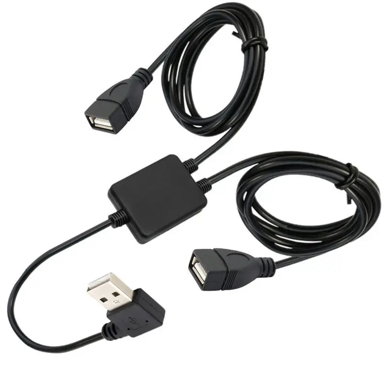 Соединительный кабель USB 2.0 A «папа» на 2*мама с чипом для синхронной передачи данных и зарядки USB 1 «папа» на 2 «мама»