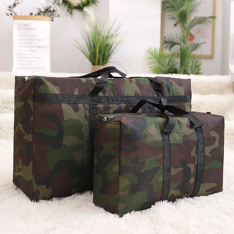 Camouflage Thickened Waterproof Oxford Cloth Luggage Bag Large Capacity Quilt Storage Bag Travel Bags Carrying Camping Bag