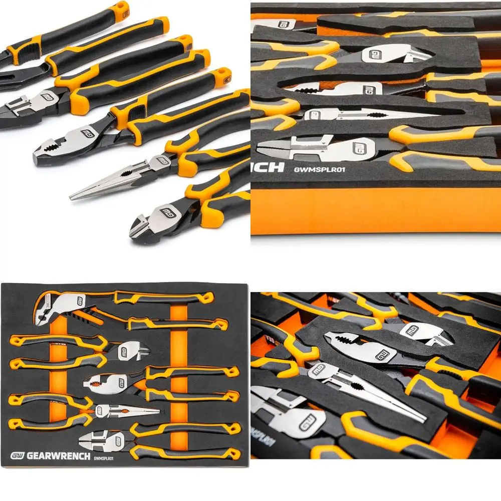 

5 Piece PITBULL Cushion Grip Pliers Set in Foam Storage Tray - GWMSPLR01