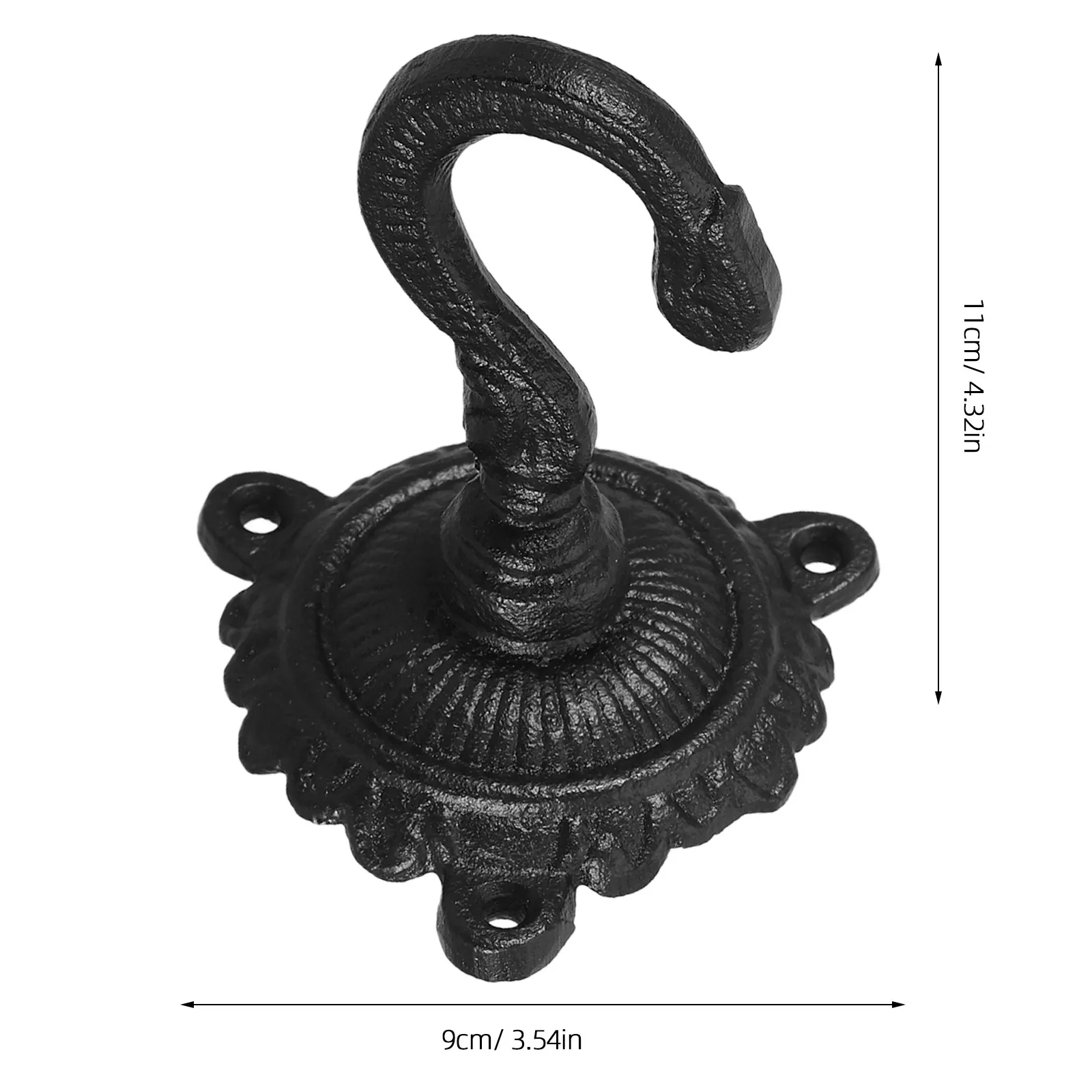 2Pcs Iron Hanging Hooks Rustic Cast Heavy Duty Ceiling Plant Hanger Hooks Indoor Planter Holder Vintage Style Decor