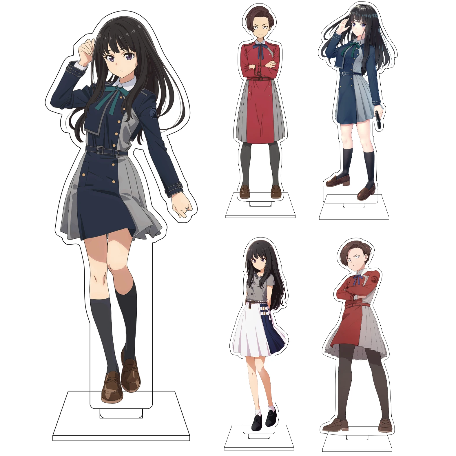 16CM Anime Lycoris Recoil Cosplay Acryl-Figur Ständer Kurumi Inoue Takina Nishikigi Chisato Ornamente Geschenke