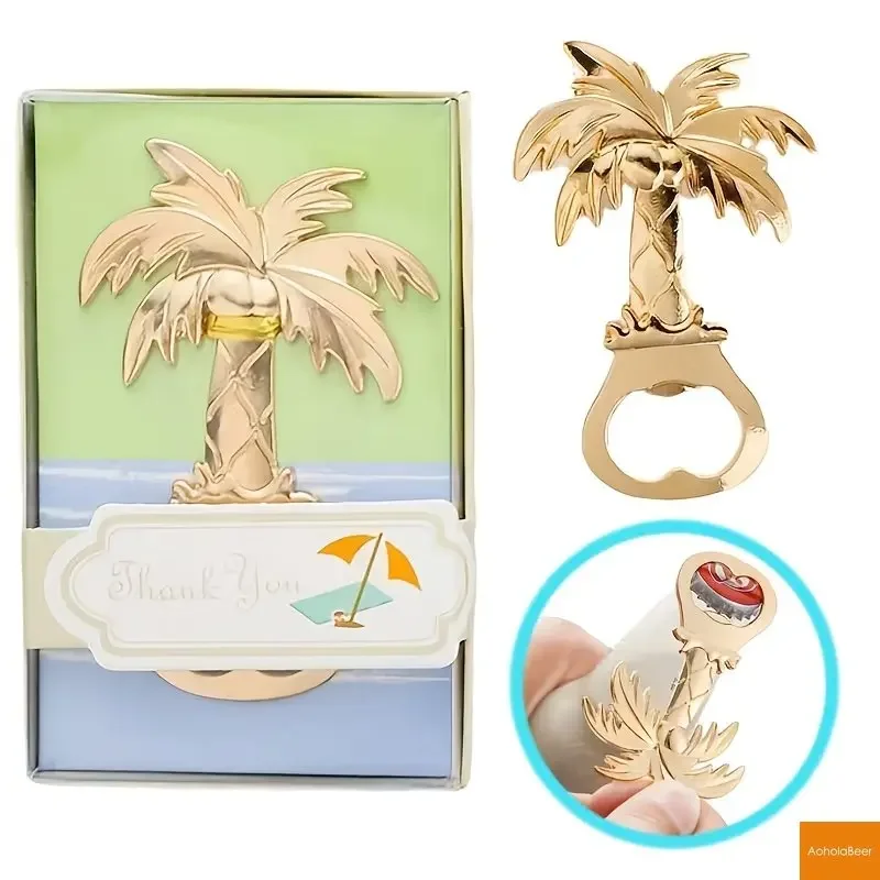 Funny Design Coconut Tree Shape Bottle Opener Gifts Happy Wedding Souvenirs for Guests Zinc Alloy Beer Opener Funny Party Gifts