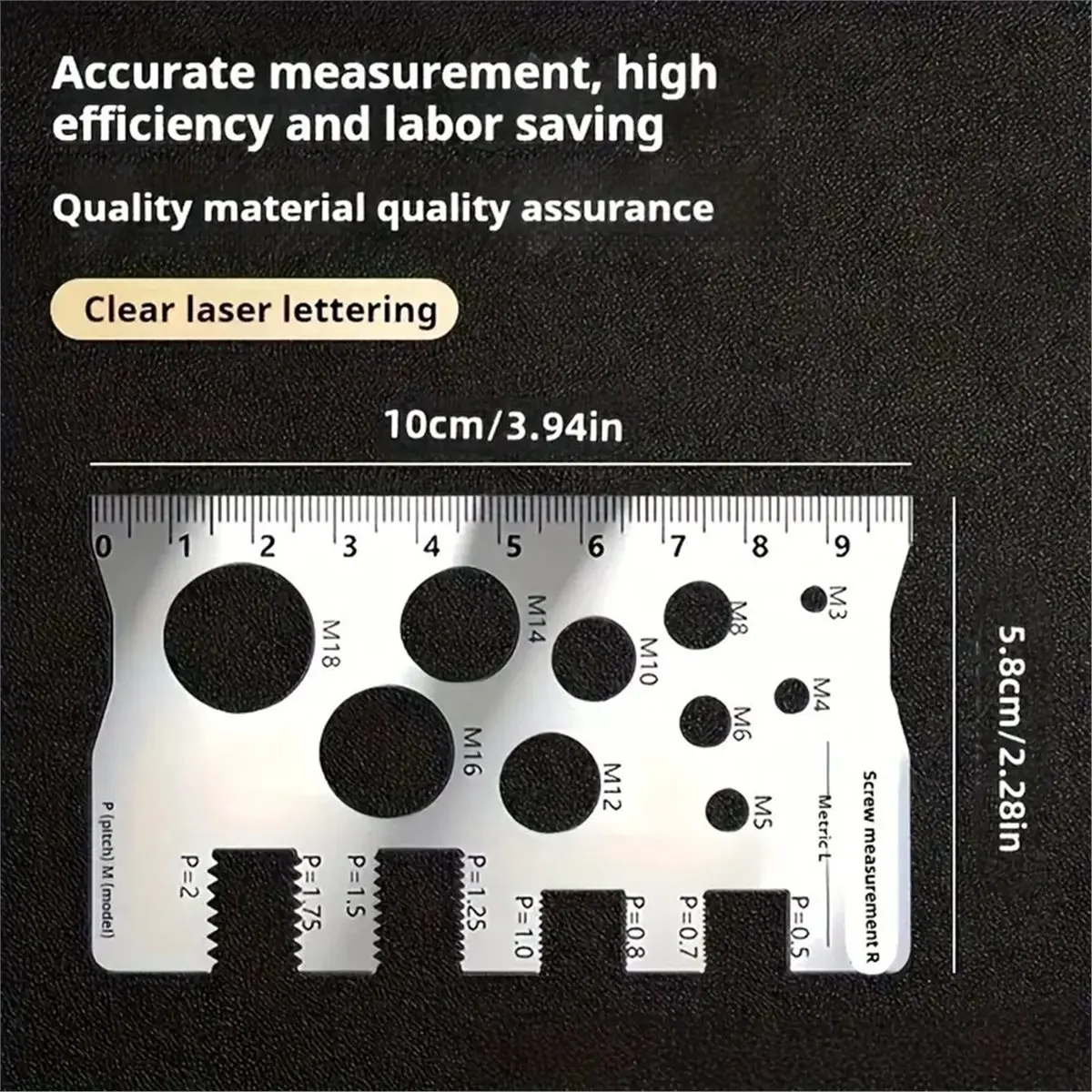 Best sales 2026 Thread Pitch Gauge Measurement Ruler High Accuracy Stainless Steel for Measuring Gauge Tool Bit Bolt Craft
