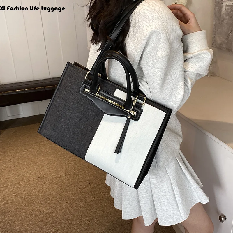 

XJ Women's Fashion Colored Large Capacity Bag Women's Summer New Simple and Casual Tote Bag Commuter Shoulder Bag tote bag bolsa