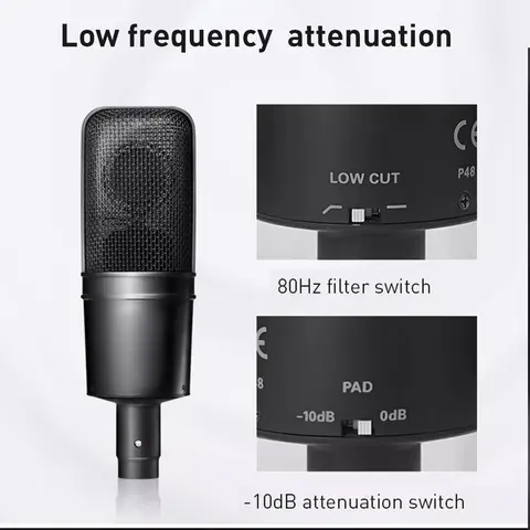 Hot Sale AT4040 Pro Studio Recording Mic with Cardioid Directional Pattern Exquisite Sound Quality Portable and Wired-Boxed