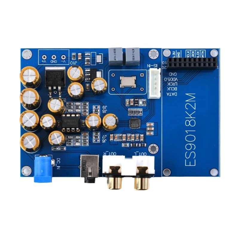 Elite edition es9018k2m audiophile-grade dac board with italian i2s input, gold-plated pcb