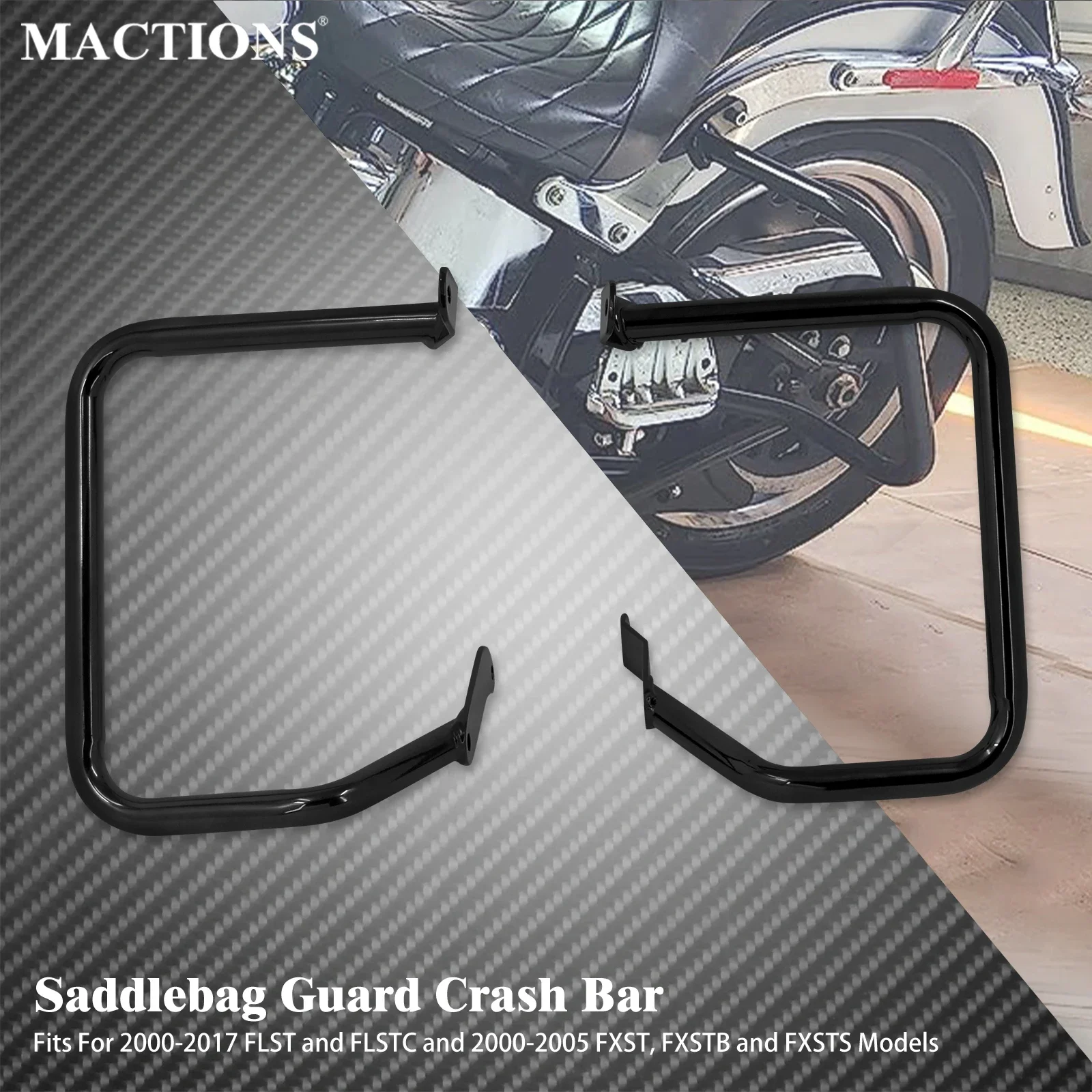 

Motorcycle Rear Saddlebag Guard Rail Crash Bar For Harley Softail Heritage FLSTC 00-2017 Night Train Springer Standard 2000-2005