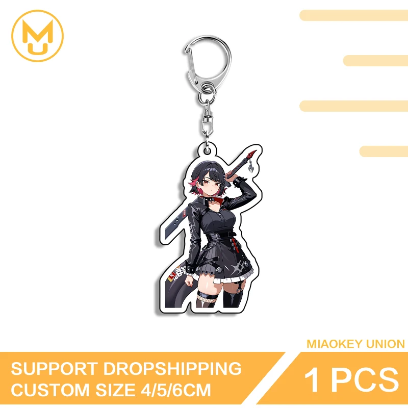 Samurai Girl Key Chain Jane Doe Zenless Zone Zero Key Holders Gamelover Costumes Hanging Ornament for Gifts Parties Crafts