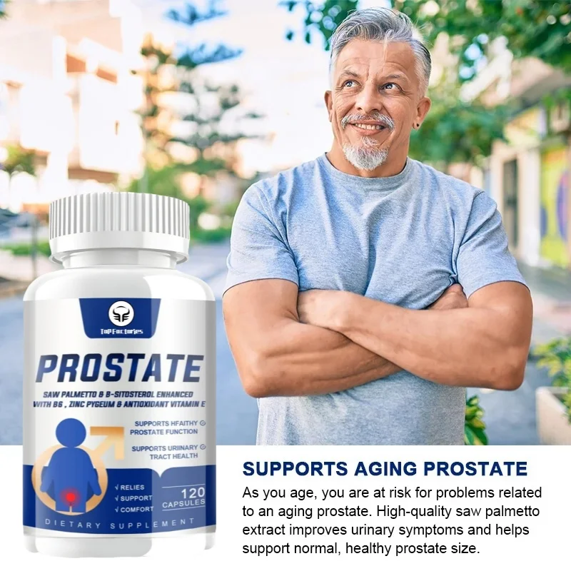 Top Factories Prostate Health Support Supplement - Men's Natural Prostate Supplement, Containing Organic Saw Palm Extract