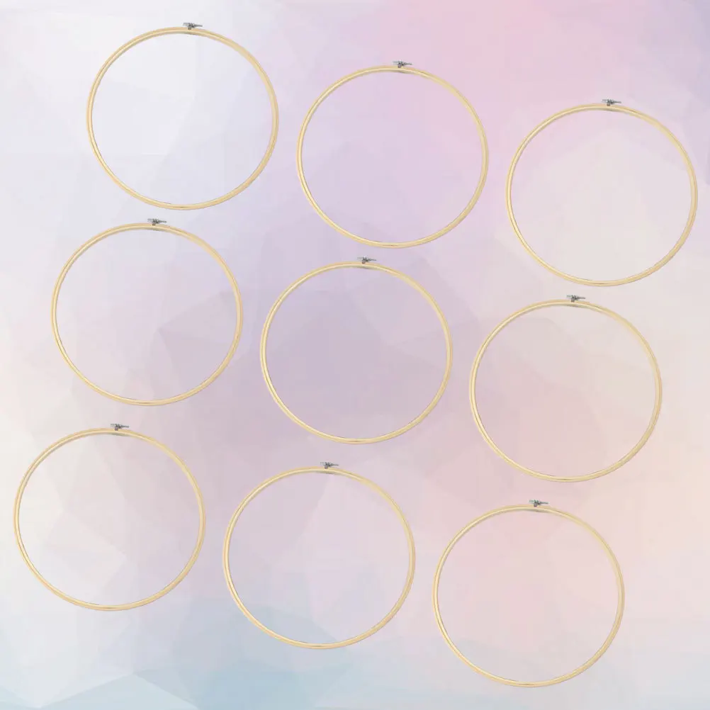 

10 шт. набор пялец для вышивания с бамбуковой рамкой для ручного шитья, монтажный дисплей, 36 см, пяльцы для вышивания