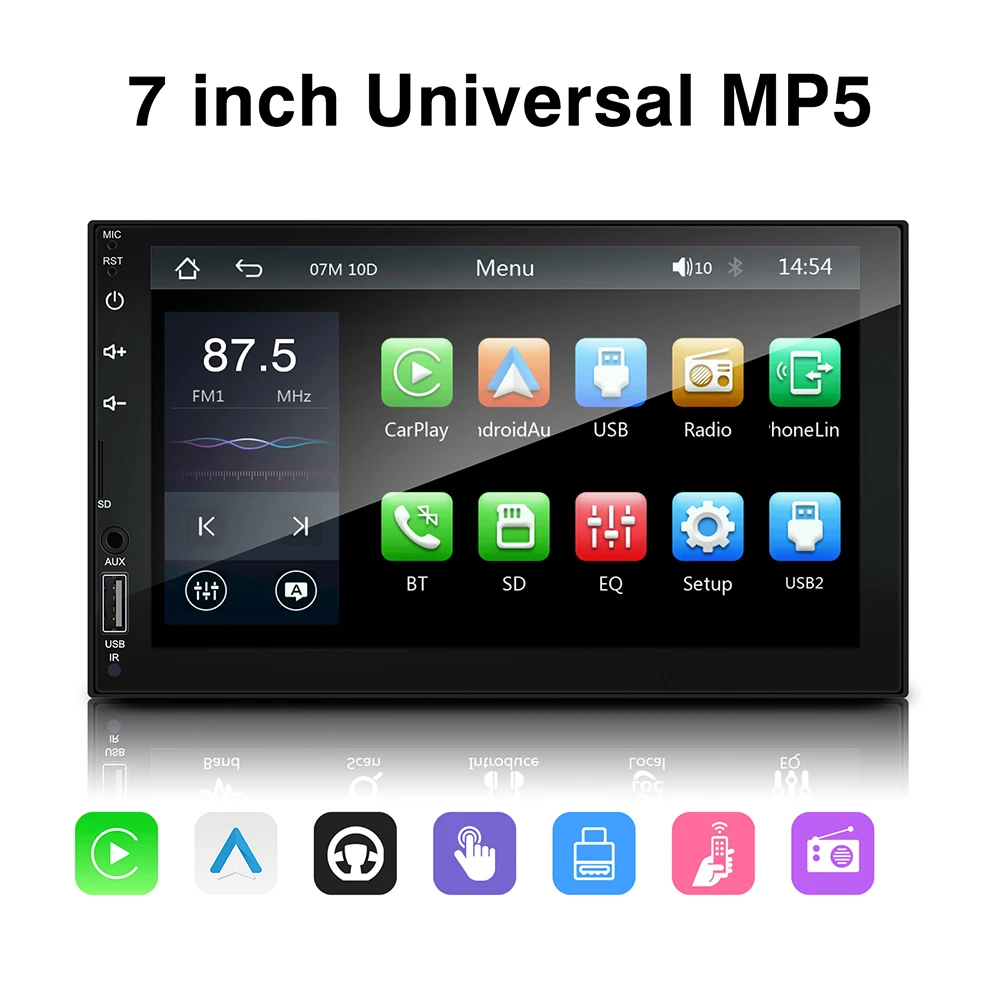 2din Car Radio 7inch Carplay Android Auto Multimedia MP5 Player Car Stereo Bluetooth USB TF FM For Toyota Honda Car Radio