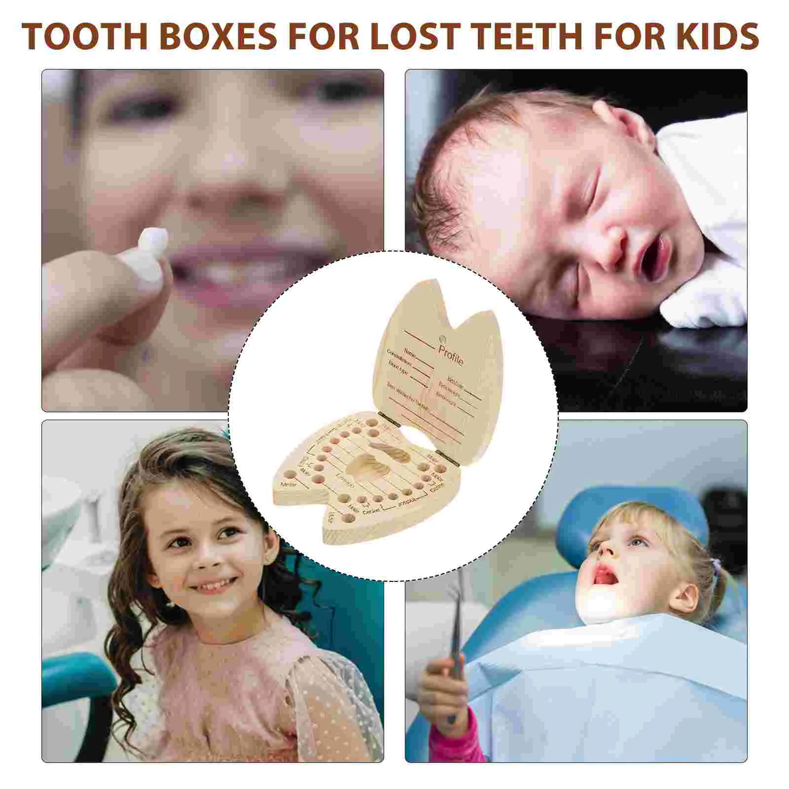 Portable Pill Baby Teeth Storage Box Infant Child Books Lanugo Deciduous Container Wood Tooth Holder