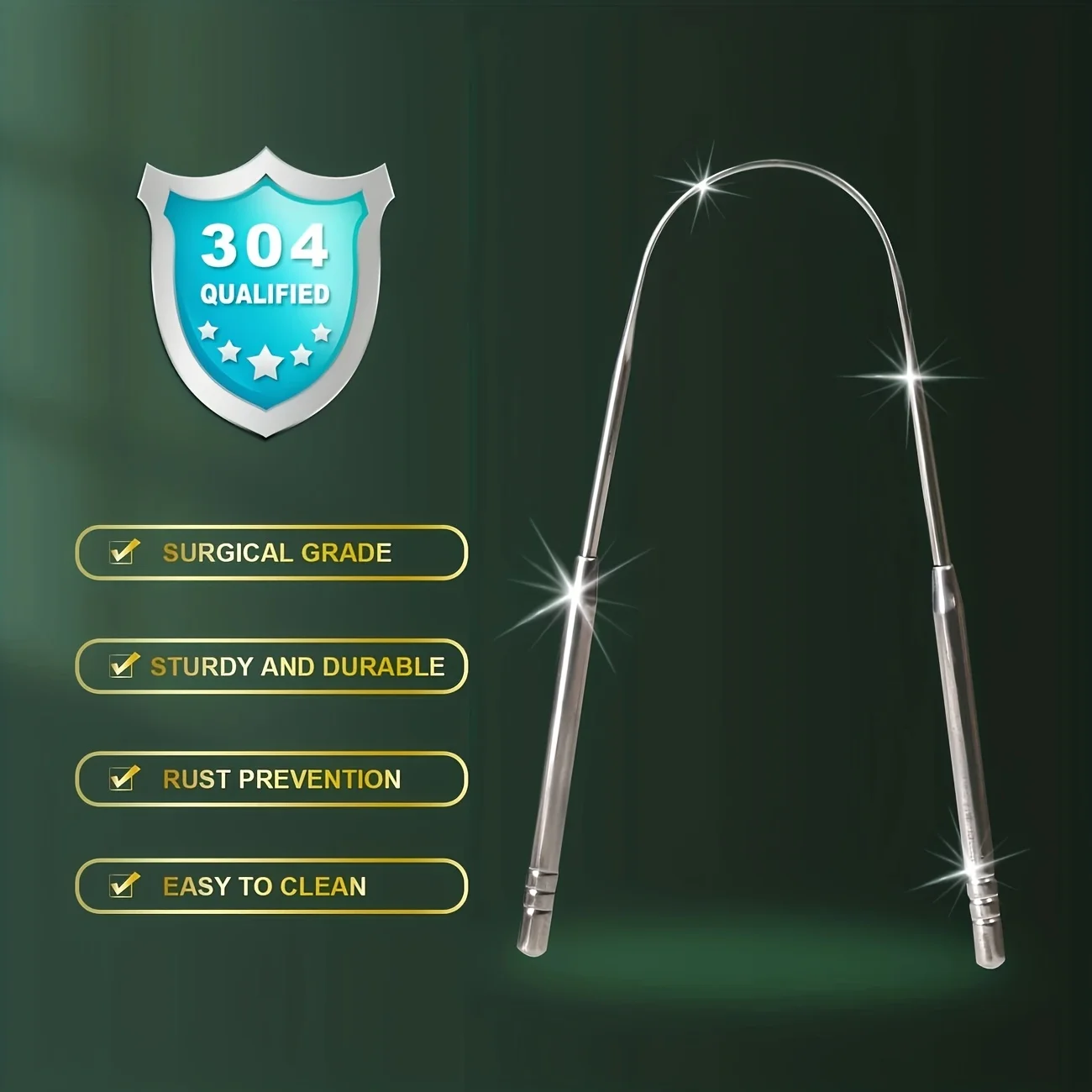 1/2 قطعة مكشطة لسان من الفولاذ المقاوم للصدأ للبالغين - منظف لسان للعناية بالفم، ينعش التنفس ويقلل الروائح الكريهة #2