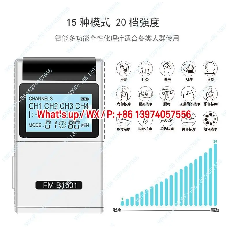 Meridian therapy device 36 mode massage device Cross border low-frequency EMS pulse massager device 8 patches