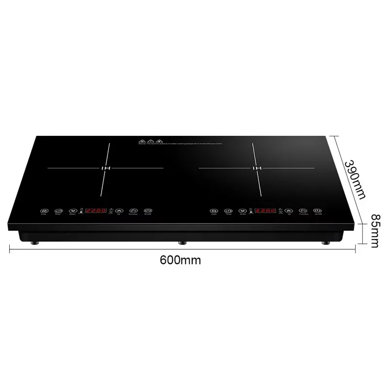 Household appliances 2 burner embedded induction cooker with CB and CE certification, induction cooker accessories