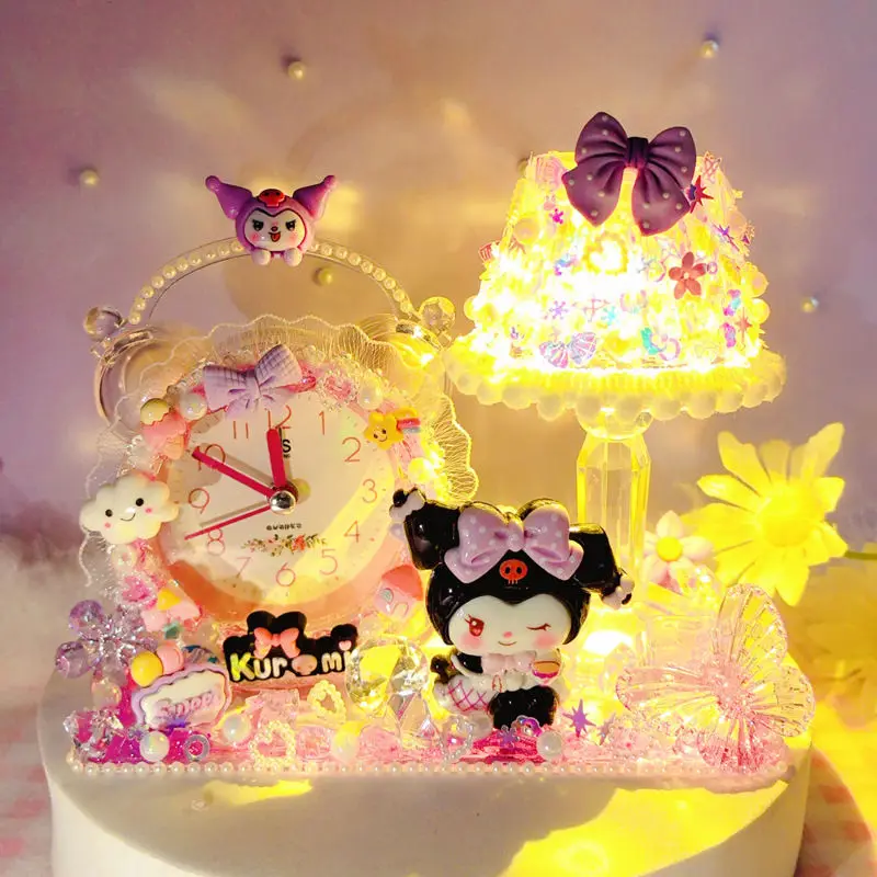 

Children's handmade DIY alarm clock night light homemade alarm clock cream glue girl gift toy material bag timer