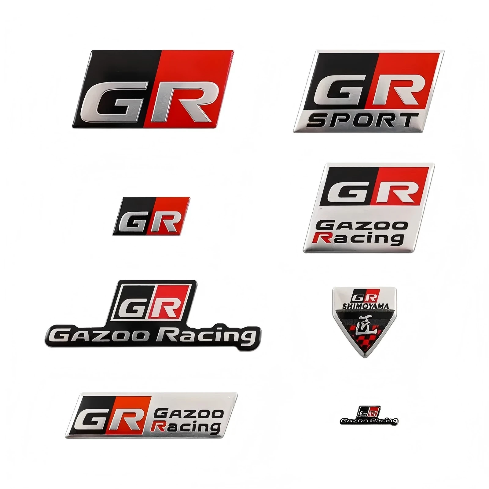 1X For GR Logo GAZOO Racing GRSPORT Aluminium Car Emblem Stickers Decor Rear Tail Car Body Decals For Levin Corolla Camry