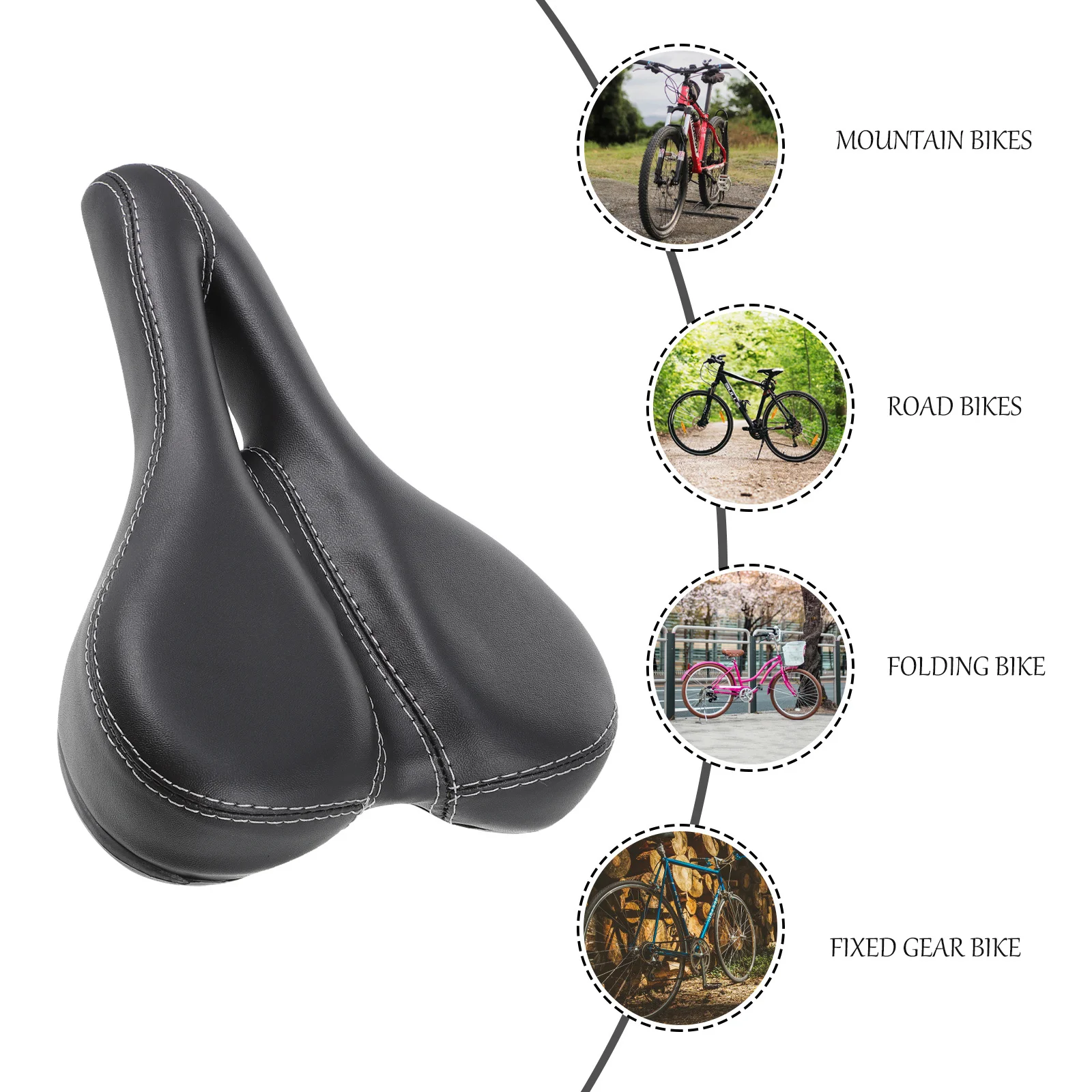 

Comfortable Bike Seat Cushion Durable Cycling Accessory Elastic Toughness Endurance Flexibility Uneven Road