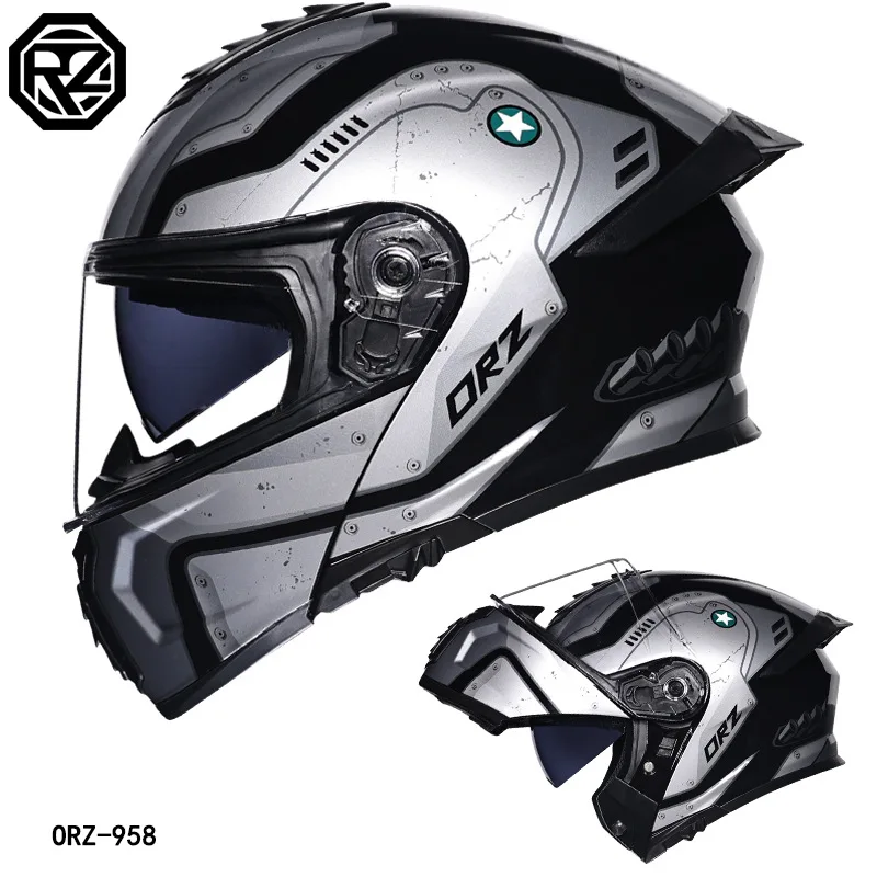 ORZ Bluetooth slot casco Moto Motocross Cascos Para Moto Off Road Moto Abs uomo donna Dot