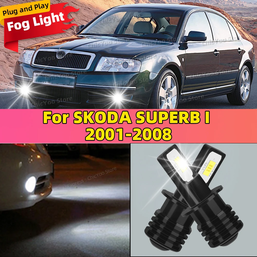 

2PCS 20000LM Car LED Fog Light Bulb For SKODA SUPERB I 2001 2002 2003 2004 2005 2006 2007 2008 Replace 6000K Auto Fog Lamp