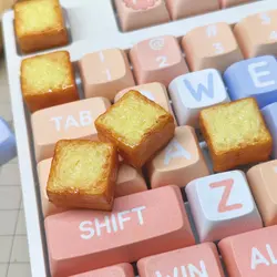 DIY Pastry Toast Bread Keycaps Personalized Creative Computer Buttons Universal Mechanical Keyboard Keycaps