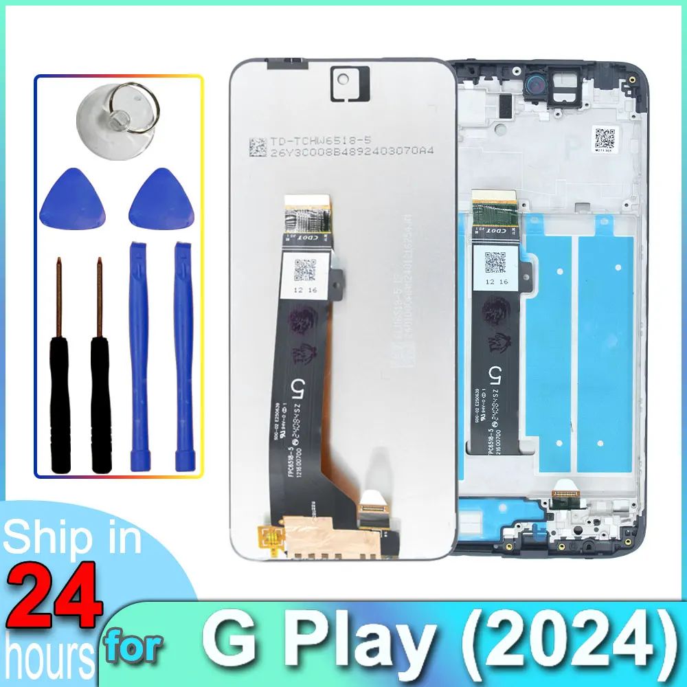Lcd para motorola moto g play 2024 display lcd digitador da tela de toque para moto g play 2024 XT2413-1 lcd com substituição do quadro
