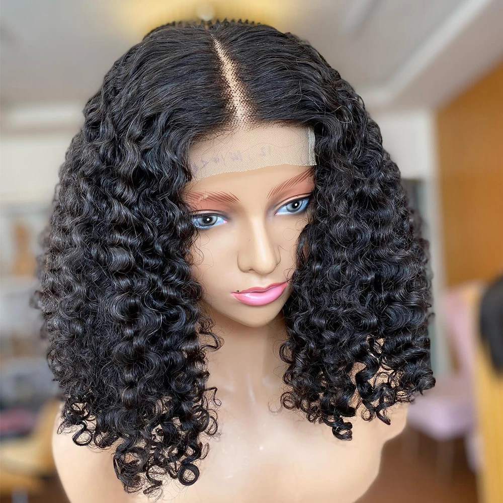 Parrucche ricci crespi 360 HD Trasparente Anteriore Del Merletto Dei Capelli Umani Acqua Onda Profonda Parrucche Dei Capelli Umani Al 100% Densità 400 18 Pollici Pre Pizzicate