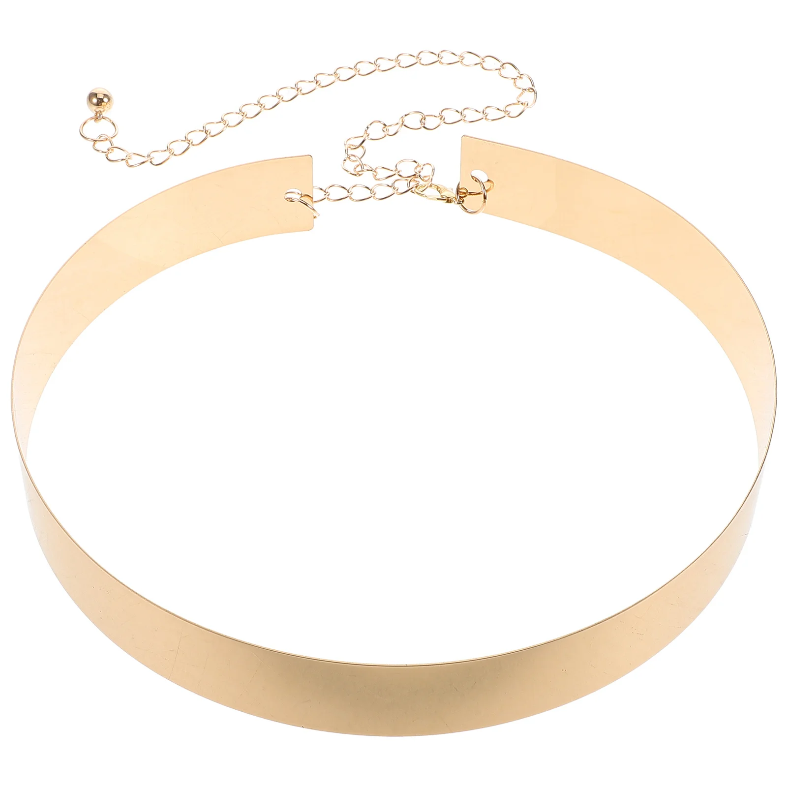 حزام سلسلة خصر معدني واسع للنساء فساتين ذهبية لامعة حزام خصر قابل للتعديل حزام فستان أنيق مجوهرات أنيقة للمناسبات الرسمية