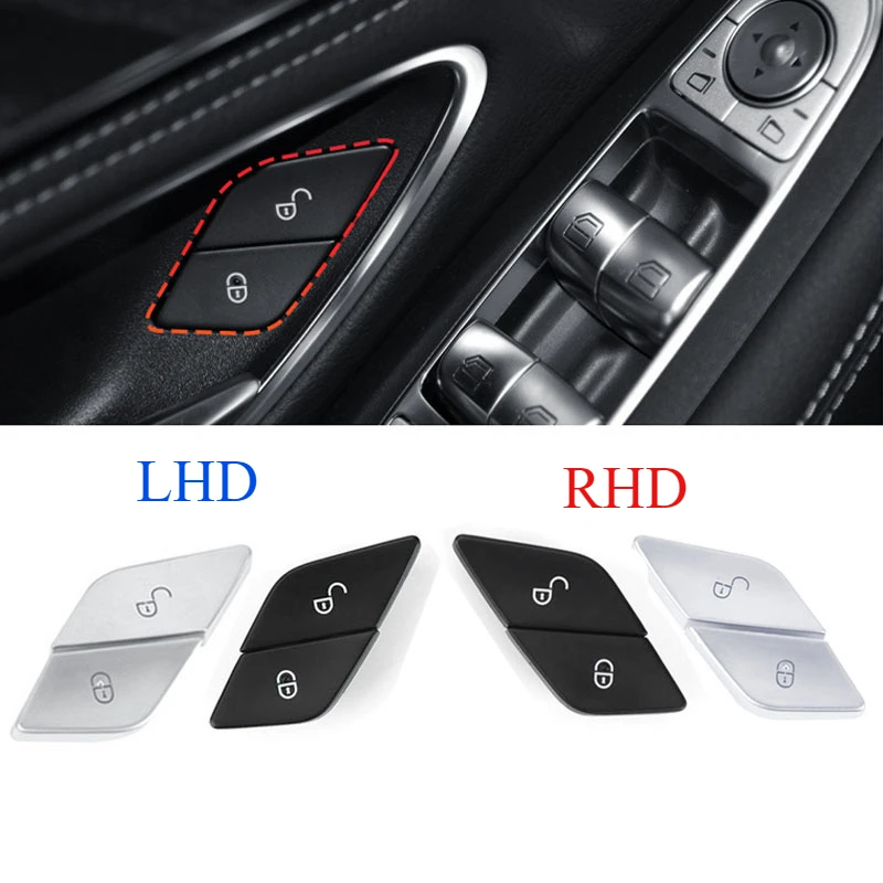 LHD RHD Car Door Lock Unlock Button Switch Button Cover Cap For Mercedes-Benz C E V GLC Class CLS W257 W213 W238 W447 W205 X253