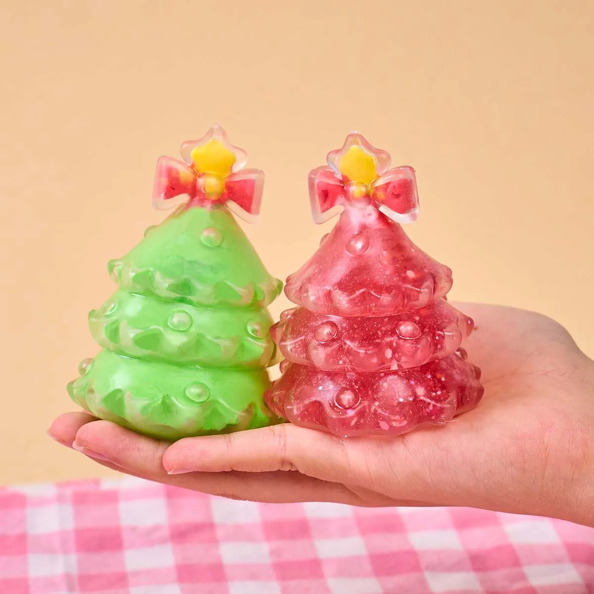 3D Christmas Tree Shape TPR Hollow Ball Skin DIY Squishy Relief Squeeze Toy with Sealing Plug Blank Skin Fillable Fidget Materia view 5