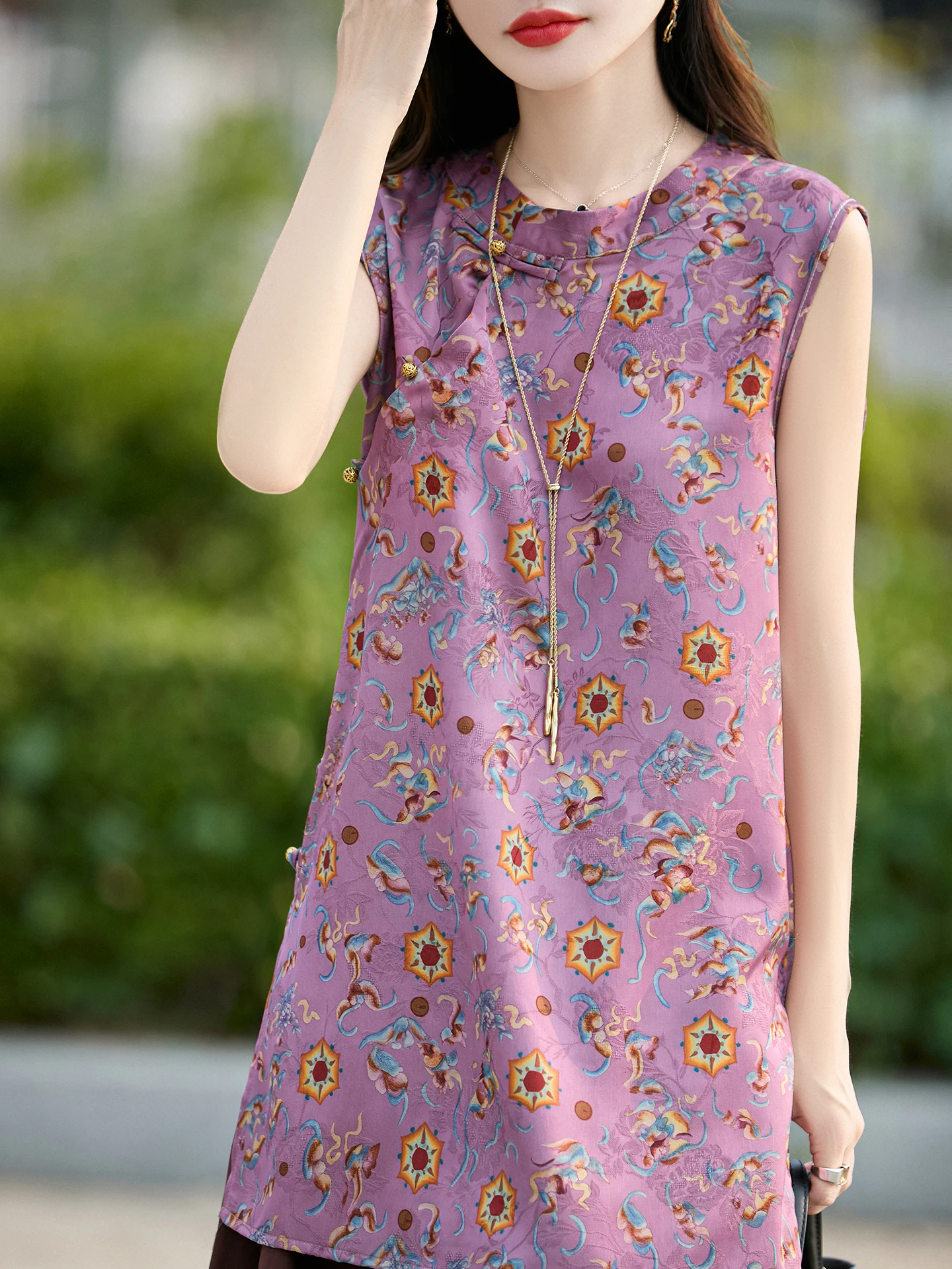 

Новая летняя женская роскошная ретро-блузка 2025 года с воротником-стойкой, тонкий топ с цветочным принтом, повседневная одежда