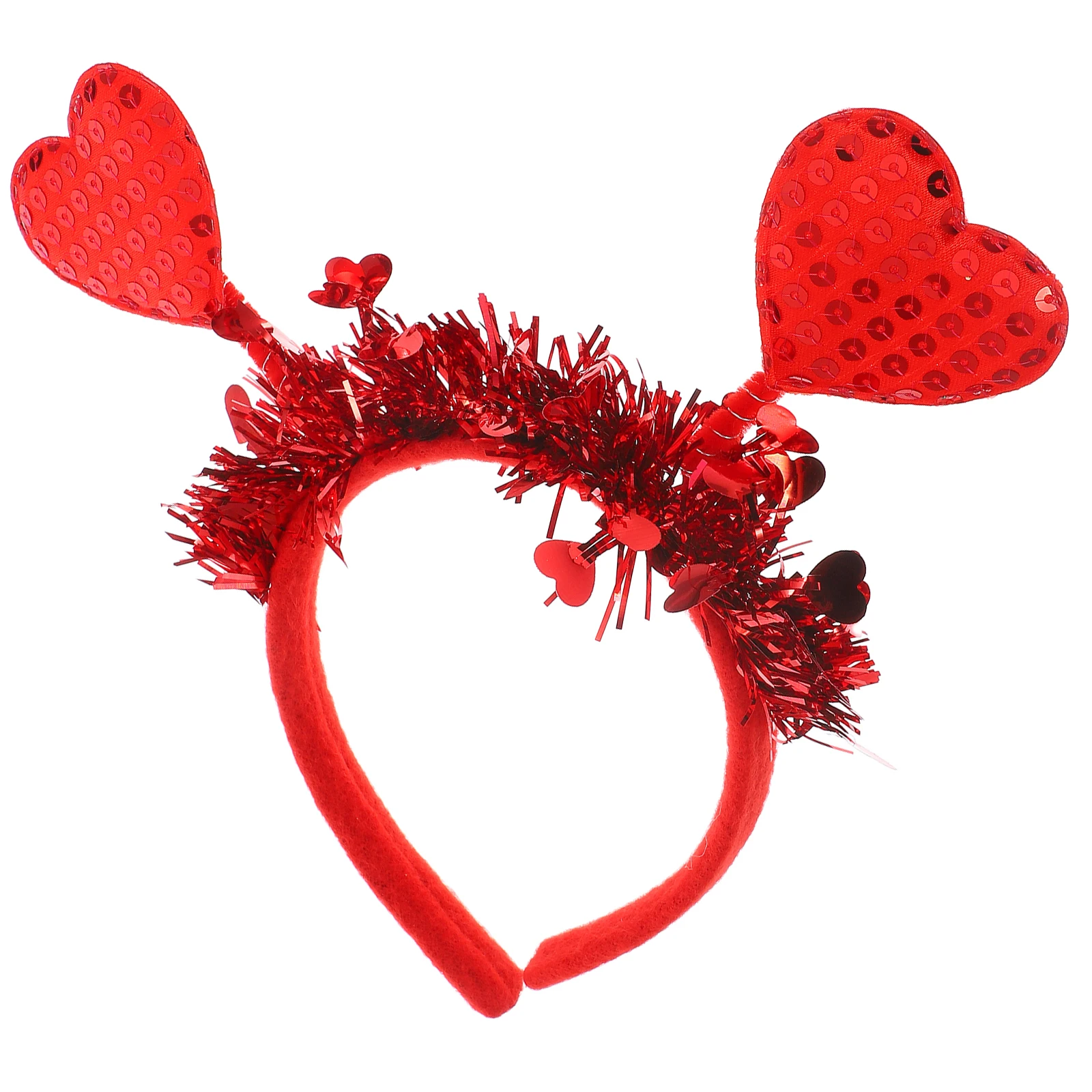 

Valentines Day Headb Red Heart Shape Sequin Bride Accessories Lightweight Comfortable Glitter Earrings Cupid Arrow Hairb Party