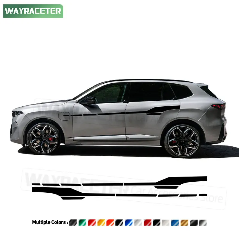 2 Pcs/Set Door Side Upper Stripes Sticker Waist Line Body Carbon Fiber Vinyl Decal For BMW X5 G65 2026 2027 M Performance IX5