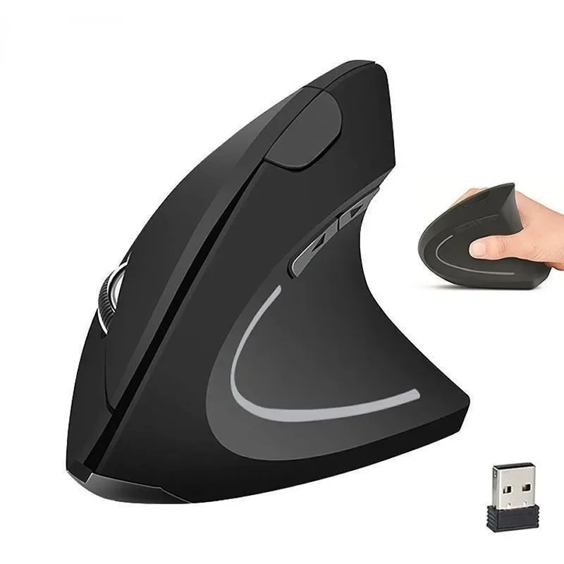 Mouse Vertical Sem Fio para Jogos, Mouse USB Ergonômico para Computador, Mouse Vertical de Mesa 1600 DPI para PC, Laptop, Escritório e Casa