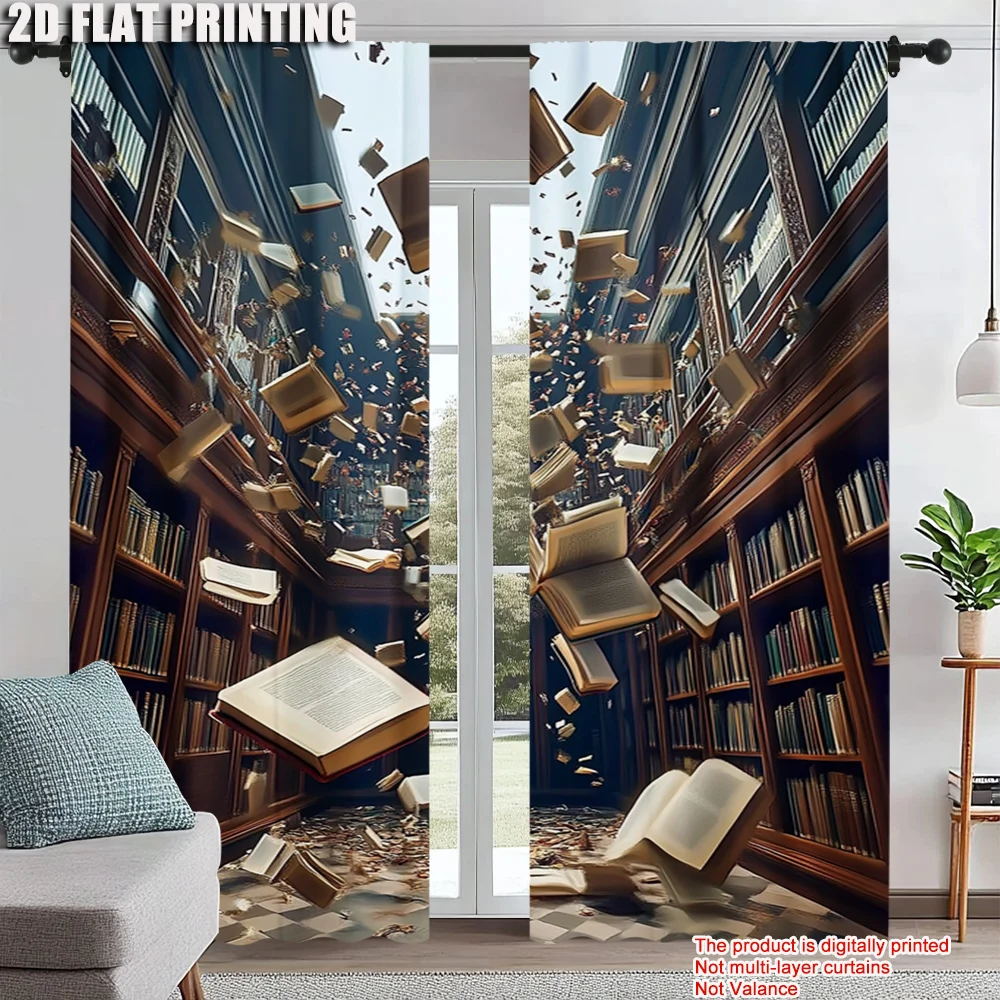 

2pc, Party Curtains Vintage books Polyester,Without Electricity summer party decorations Applies to Indoor Use