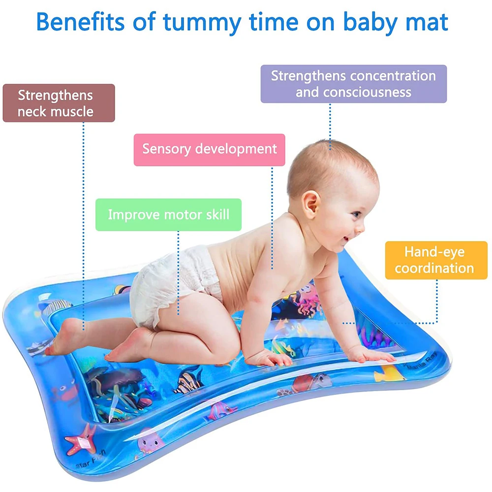 Baby Water Mat Inflatable Water Play Mat Crawling Pad Game Infant Summer Fun Play Cushion Developing Toy Babies Toys 0 12 Months