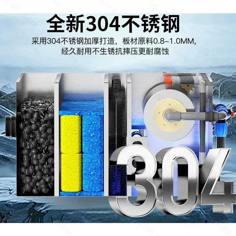 Stainless Steel Drum Filter for Fish Pond Micro Screen Filter with Automatic Backwash Koi Pond Water Filtration System